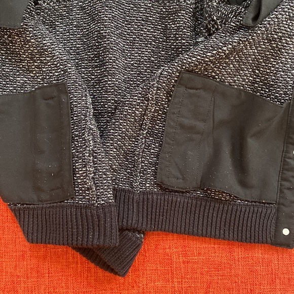 Rag & Bone Tweed Knitted Baseball Varsity Jacket Leather Trim - Picture 6 of 8